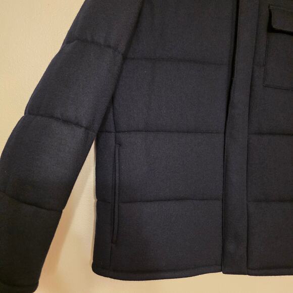 Vince Cozy Wool Quilted Puffer Jacket Navy XL Heavyweight Luxury - Picture 7 of 15